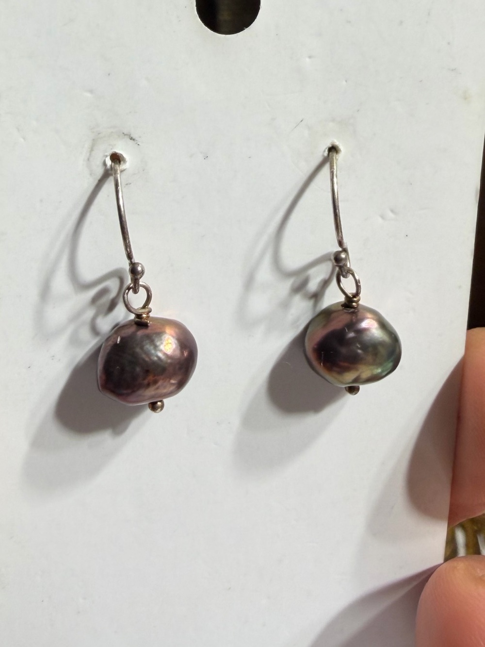 Vintage 925 Sterling Silver Pearl Drop Earrings